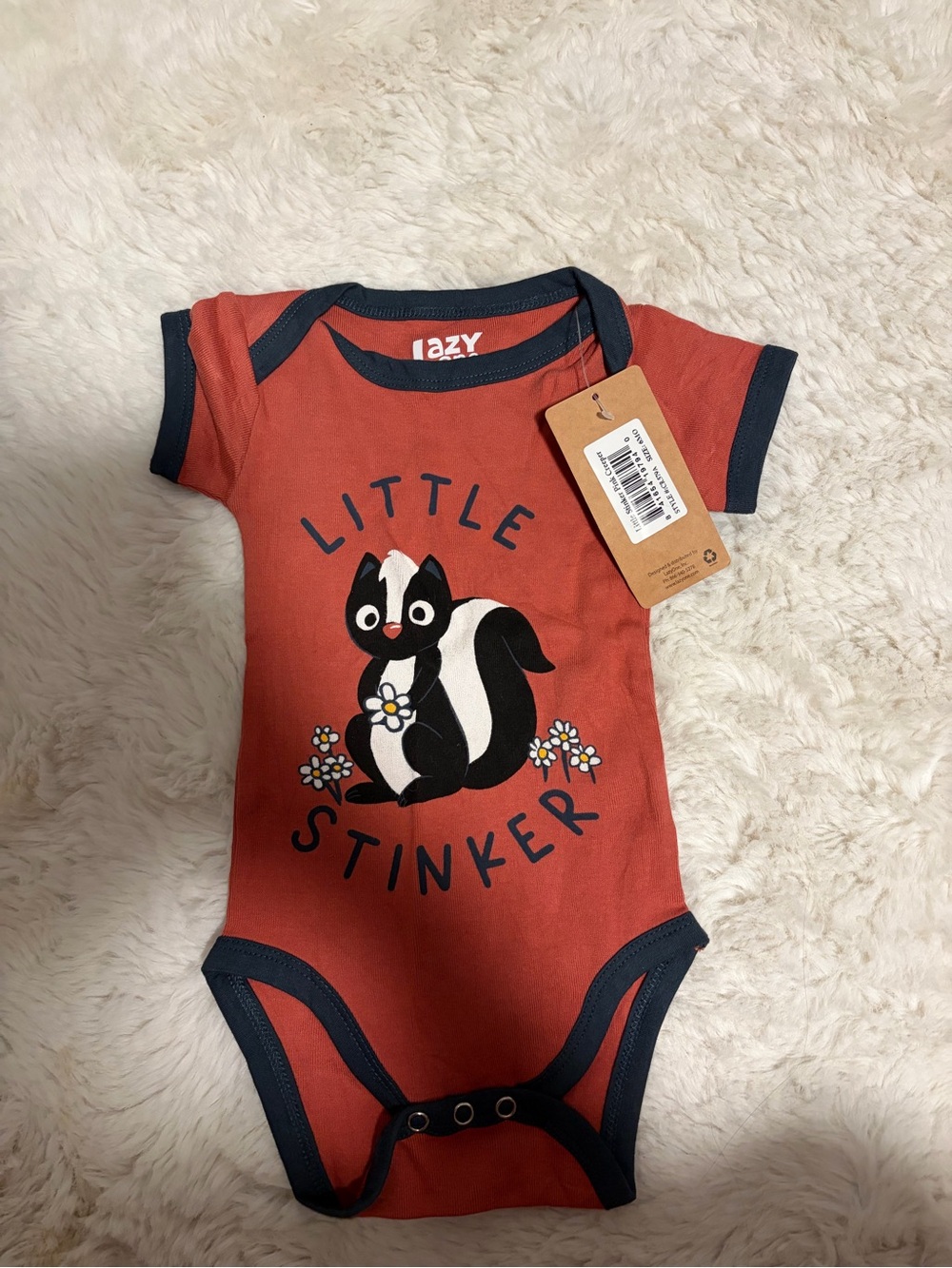 Lazy One Rust Red 'Little Stinker' Skunk Graphic One-Piece